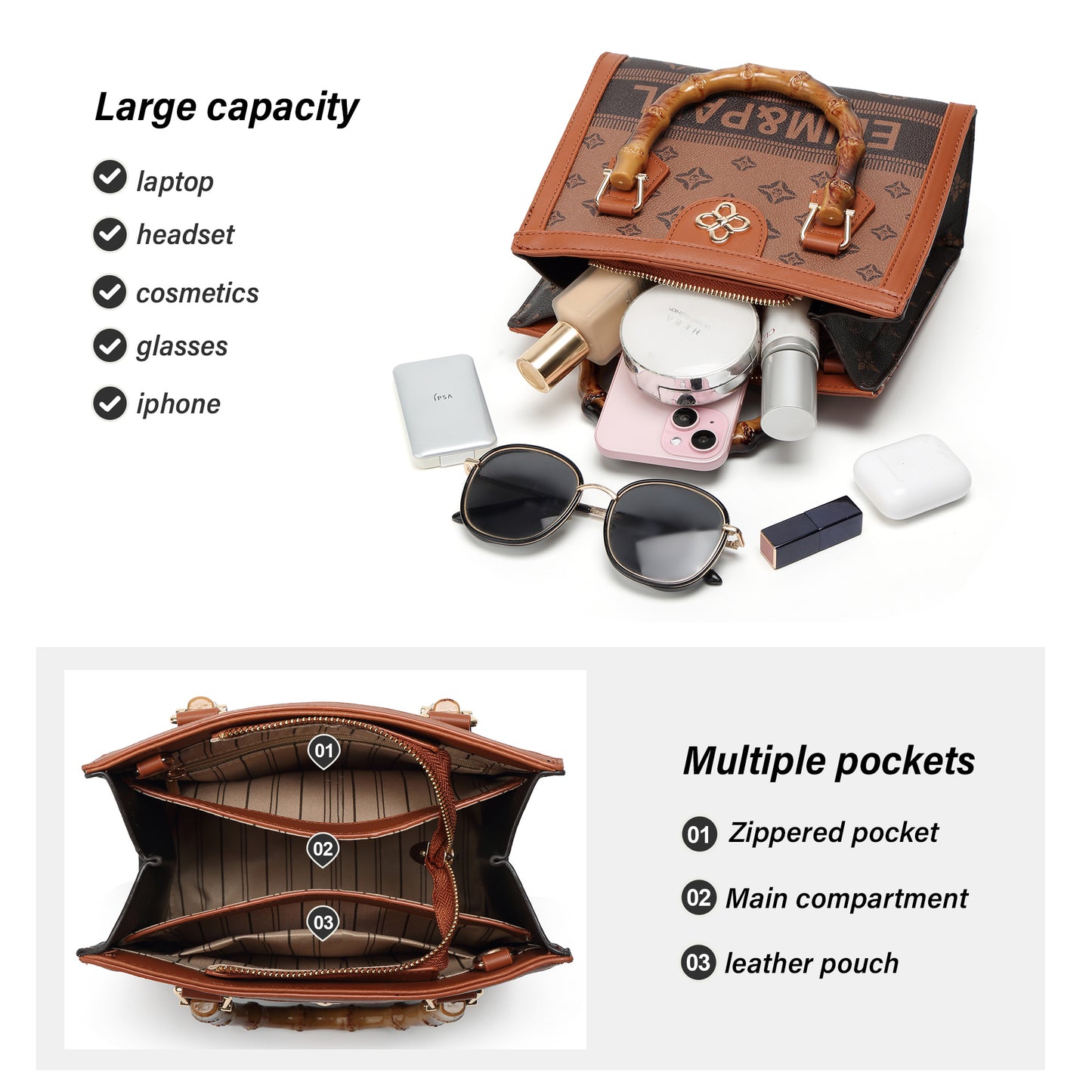 Top Handle Bags for Women Fahsionable Designer Crossbody Purse Small Cute Leather Satchel Handbag
