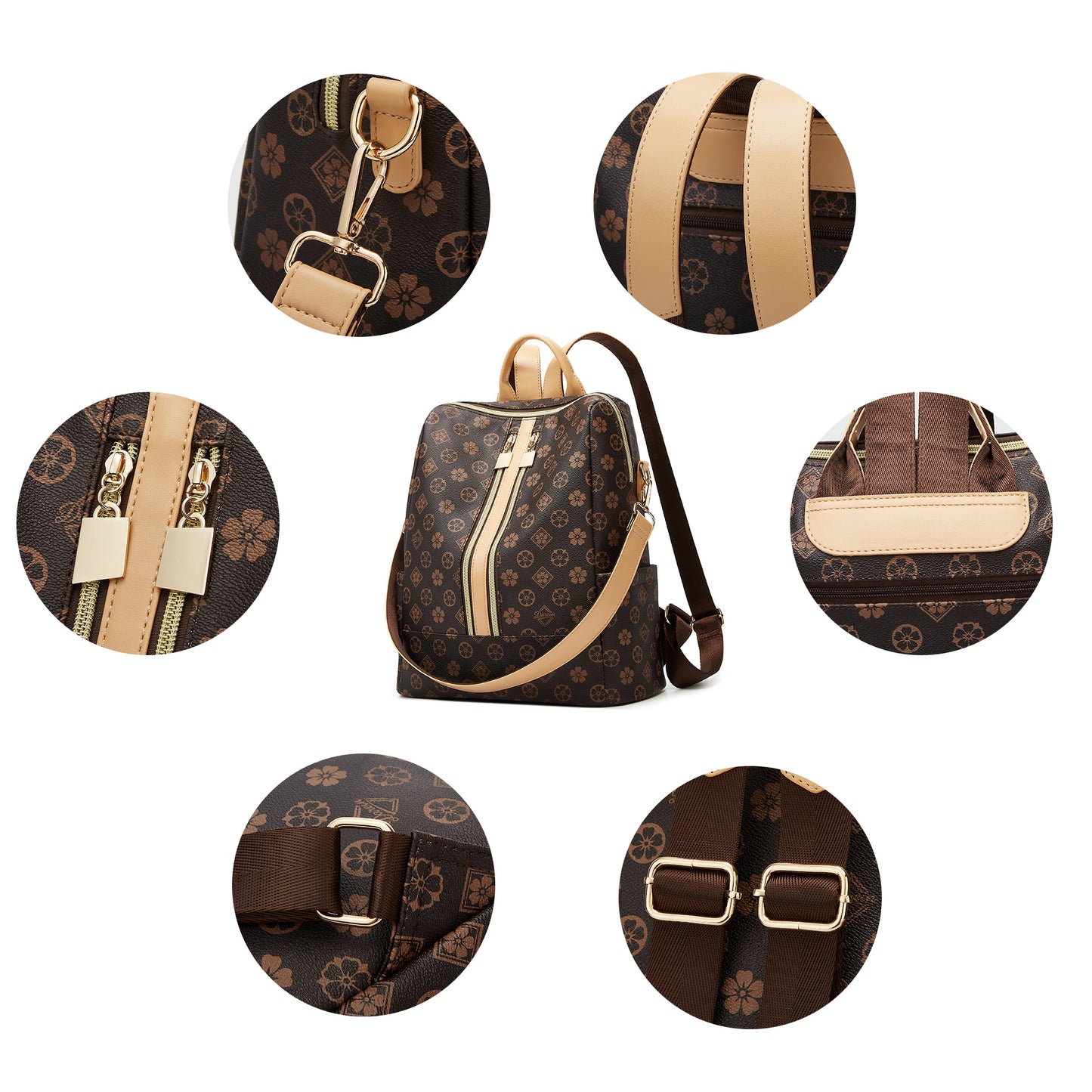 Darein Backpack Purse for Women Teacher Bag Womens Backpacks Leather Travel Backpack Fashion