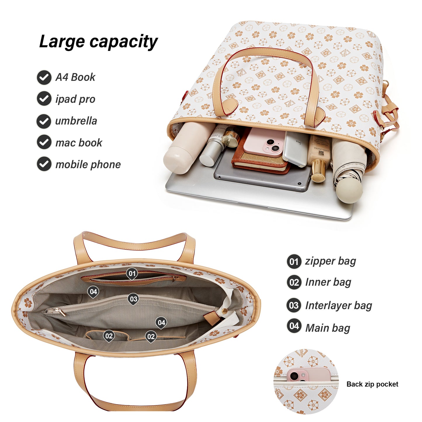 Tote Bags for Women Leather Tote Purse Crossbody Bags with Pockets Top Handle Shoulder Handbags Satchel Bags for Travel Work